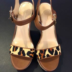 Jessica Simpson Ashella Slingback With 6” Wedge Heel.  Size 9.   NWOB.